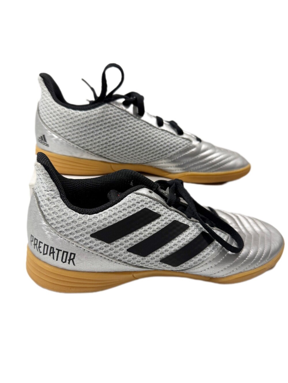 ADIDAS PREDATOR 19.4 SALA Youth Kids Size 4 Silver Indoor Soccer Shoes G25829
